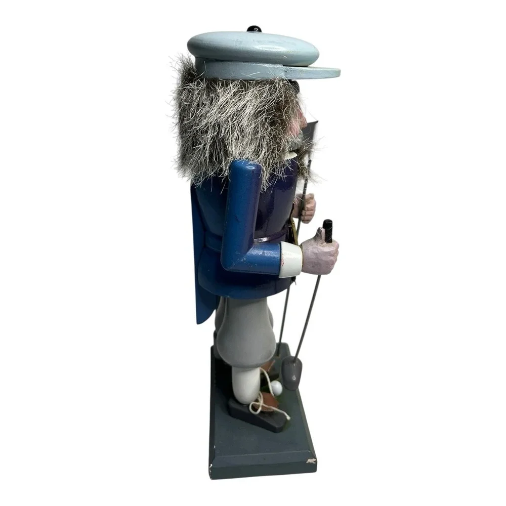 Golfer Christmas Nutcracker Wooden Bag Golf Clubs 19th Hole 11